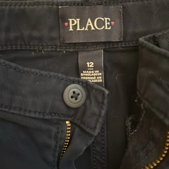 Girls school Uniform Wide Leg Chino Pants Childrens Place sz 12 lot of 2 pair - Picture 2 of 5